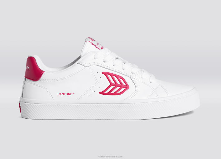 bărbați Cariuma piele pantone viva magenta alb TFHJ77
