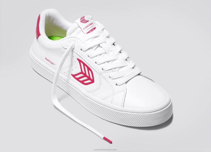 bărbați Cariuma piele pantone viva magenta alb TFHJ77