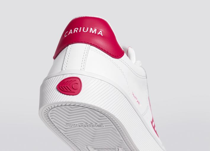 bărbați Cariuma piele pantone viva magenta alb TFHJ77