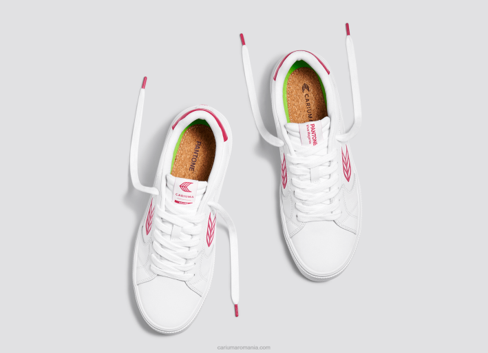 bărbați Cariuma piele pantone viva magenta alb TFHJ77